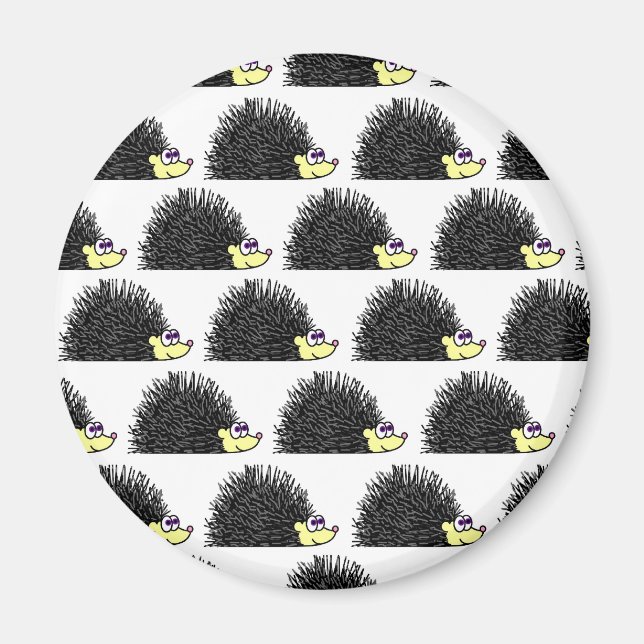Cute Hedgehog Cartoon Pattern Magnet (Front)