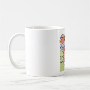 Cute Hedgehog Chilling Under The Sunflowers Coffee Mug