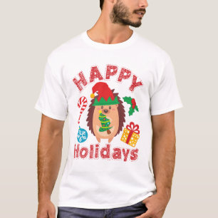 Cute Hedgehog Christmas Animal T-Shirt