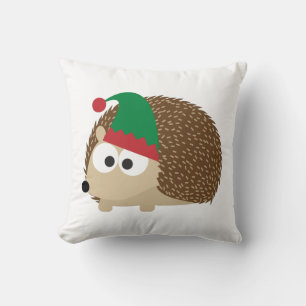 cute Hedgehog Christmas Elf Cushion