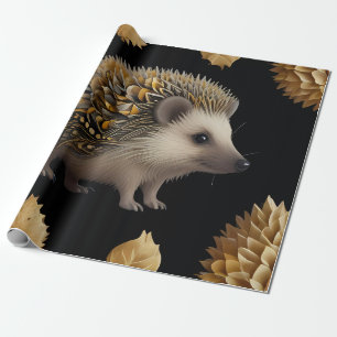 Cute Hedgehog Colourful Wrapping Paper