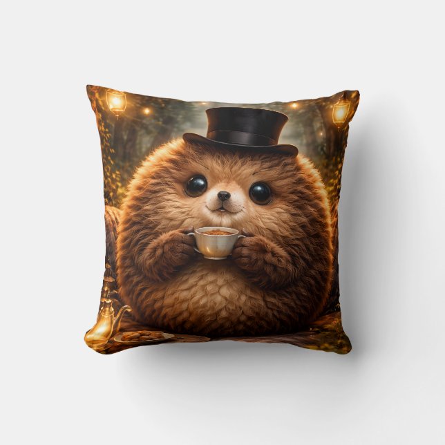 Cute Hedgehog Cozy Pillow Gift Home Decor (Front)
