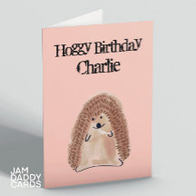 Cute Hedgehog Customisable Birthday Card