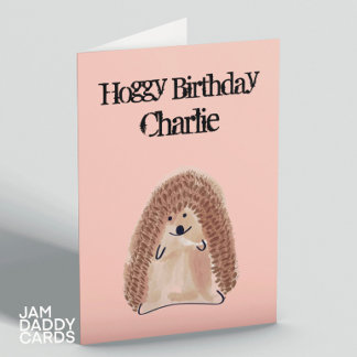 Cute Hedgehog Customisable Birthday Card