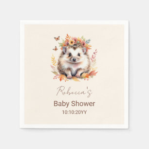 Cute Hedgehog Fall Woodland Baby Shower Napkin