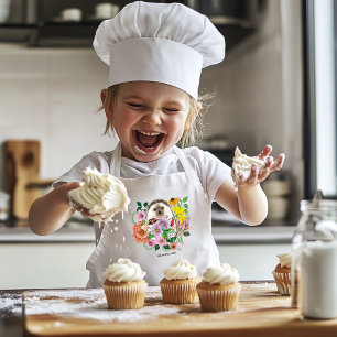 Cute Hedgehog Flowers Kids Apron
