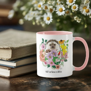 Cute Hedgehog Flowers Mug