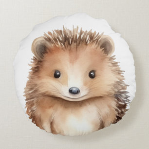 Cute Hedgehog! Gender neutral custom Round Cushion