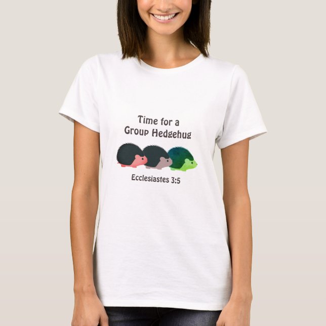 Cute Hedgehog | GROUP HEDGEHUG Customisable Text T-Shirt (Front)