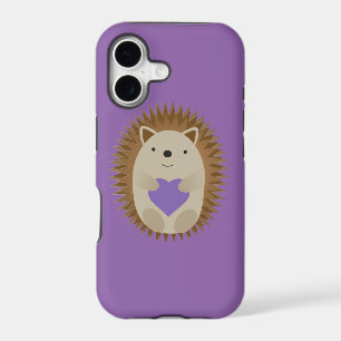 Cute Hedgehog Holidng a Purple Heart