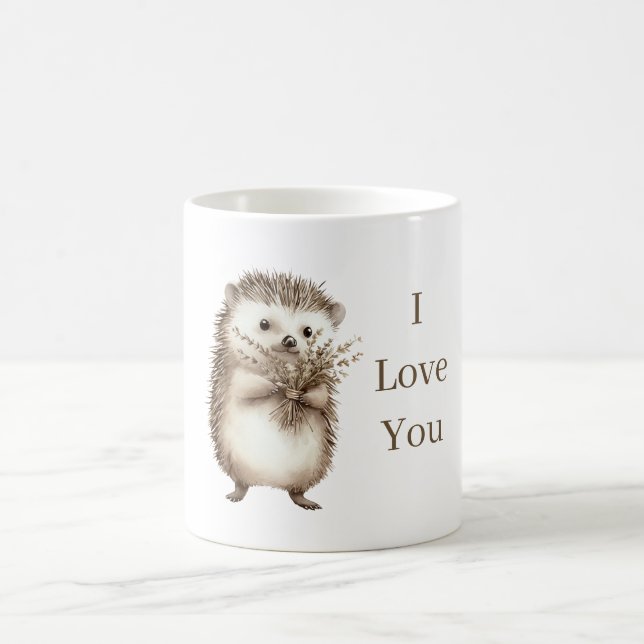 Cute Hedgehog I love you Coffee Mug (Center)