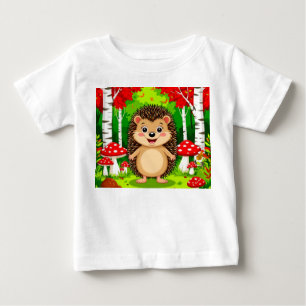 Cute Hedgehog in a Bright Forest Baby T-Shirt