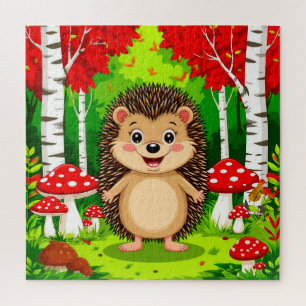 Cute Hedgehog in a Bright Forest Jigsaw Puzzle