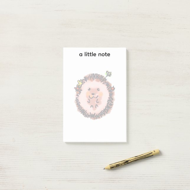 Cute Hedgehog in Autumn Leaves Post-it Notes (On Desk)