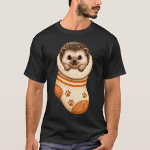 Cute Hedgehog In Cosy Baby Sock Hedgie Mum T-Shirt