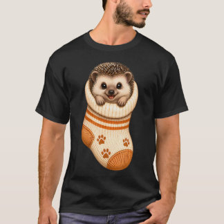 Cute Hedgehog In Cosy Baby Sock Hedgie Mum T-Shirt