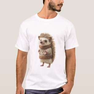 Cute Hedgehog in Knitted Sweater Illustration