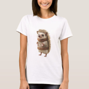 Cute Hedgehog in Knitted Sweater Illustration