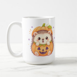 Cute Hedgehog in Pumpkin Costume Halloween Illustr Coffee Mug