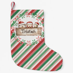 Cute Hedgehog Kids name  Small Christmas Stocking