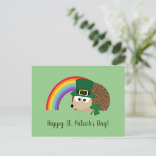 Cute Hedgehog Leprechaun St. Patrick's Day Postcard