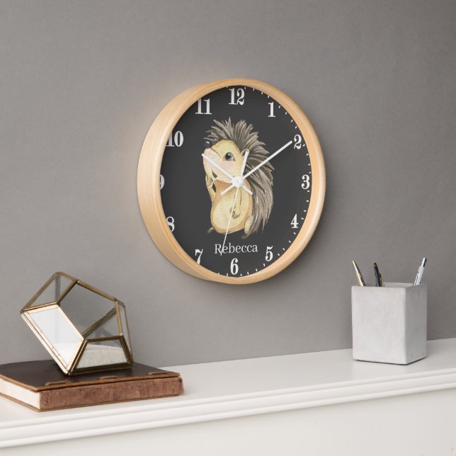 cute hedgehog lovers add name clock (Office)