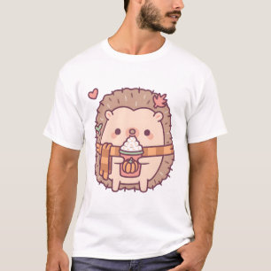 Cute Hedgehog Loves Pumpkin Spice Latte T-Shirt