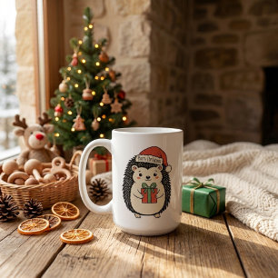 Cute Hedgehog Merry Christmas Coffee Mug