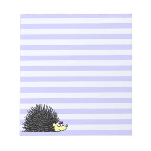 Cute Hedgehog Notepad - Blue Stripe