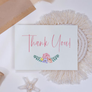 Cute Hedgehog Pink Animal Girl Baby Shower Thank You Card