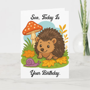 Cute Hedgehog Son Birthday Card