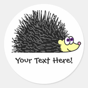 Cute Hedgehog Stickers / Label - Customisable!