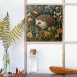 Cute Hedgehog Tapestry William Morris Style Ceramic Tile<br><div class="desc">An adorable hedgehog peeks out through a woodlands forest in this charming design inspired by William Morris. Perfect for nature enthusiasts,  animal lovers,  and anyone who is enchanted by the beauty of gardens or the forest. Bring the the serenity of nature into your space.</div>