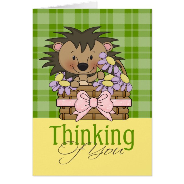 Cute Hedgehog, Thinking Of  You (Front)