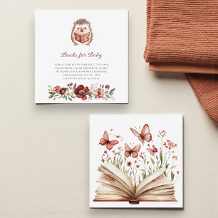 Cute Hedgehog Watercolor Books for Baby Enclosure  Card