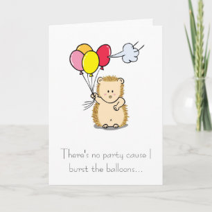 Cute Hedgehog with Balloons Birthday Card