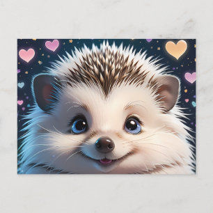Cute Hedgehog with big blue eyes Postcard