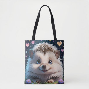 Cute Hedgehog with big blue eyes Tote Bag