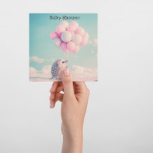 Cute hedgehog with birthday balloons, customisable