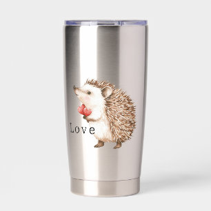 Cute Hedgehog with Hearts Insulated Tumbler