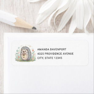Cute Hedgehog with Lantern Address Return Address Label