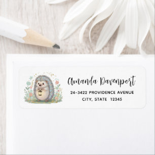 Cute Hedgehog with Lantern Address Return Address Label