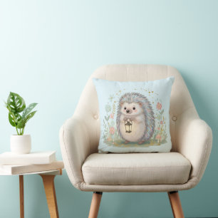 Cute Hedgehog with Lantern Cushion