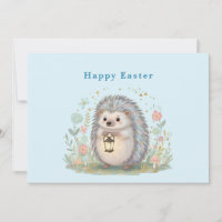 Cute Hedgehog with Lantern Easter