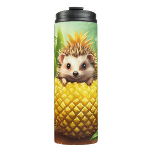 Cute Hedgehog with Pineapple - Adorable Cartoon Il Thermal Tumbler