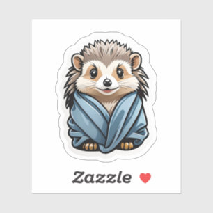 Cute Hedgehog Wrapped in Towel