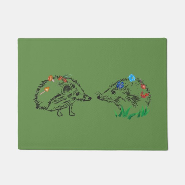 Cute hedgehogs doormat (Front)
