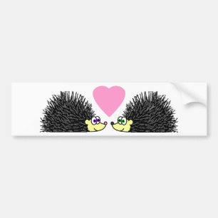 Cute Hedgehogs In Love Bumper Sticker