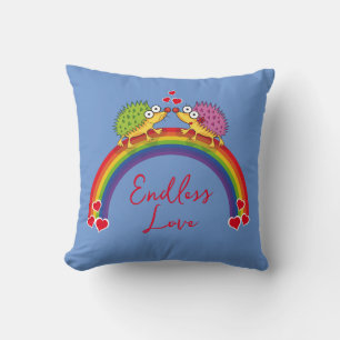 Cute hedgehogs in love. Hedgehog, Rainbow. Cushion