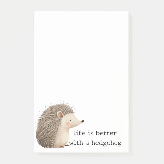 Cute Hedgehogs Post-it Notes (Front)